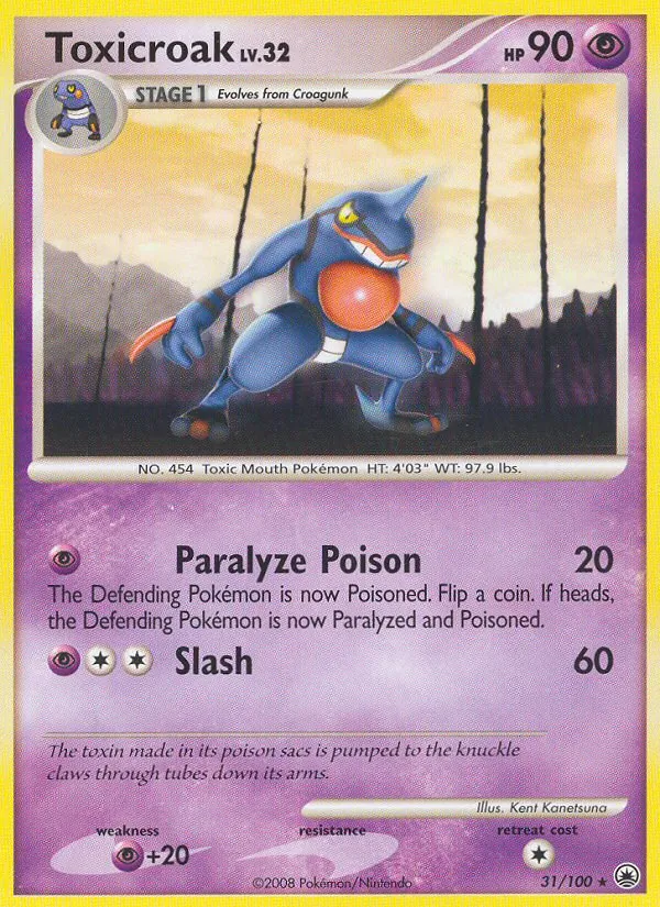 Carta Toxicroak, número 31/100 da coleção Majestic Dawn