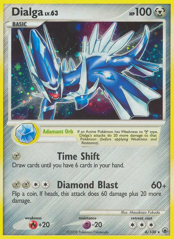 Carta Dialga, número 4/100 da coleção Majestic Dawn
