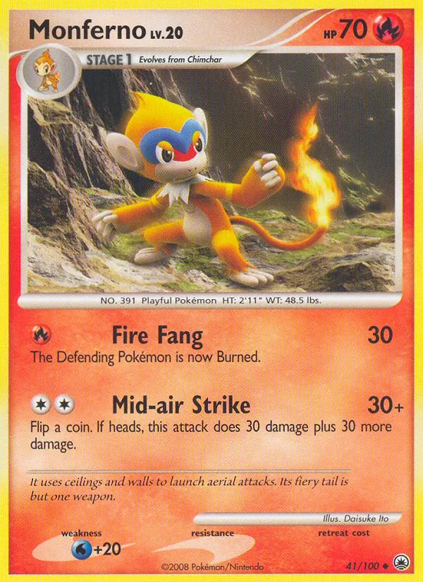 Carta Monferno, número 41/100 da coleção Majestic Dawn