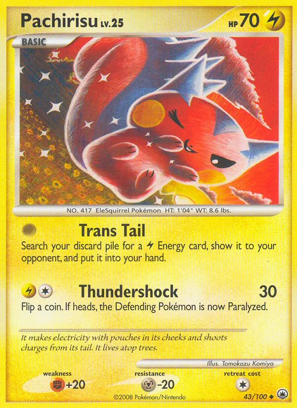 Carta Pachirisu, número 43/100 da coleção Majestic Dawn