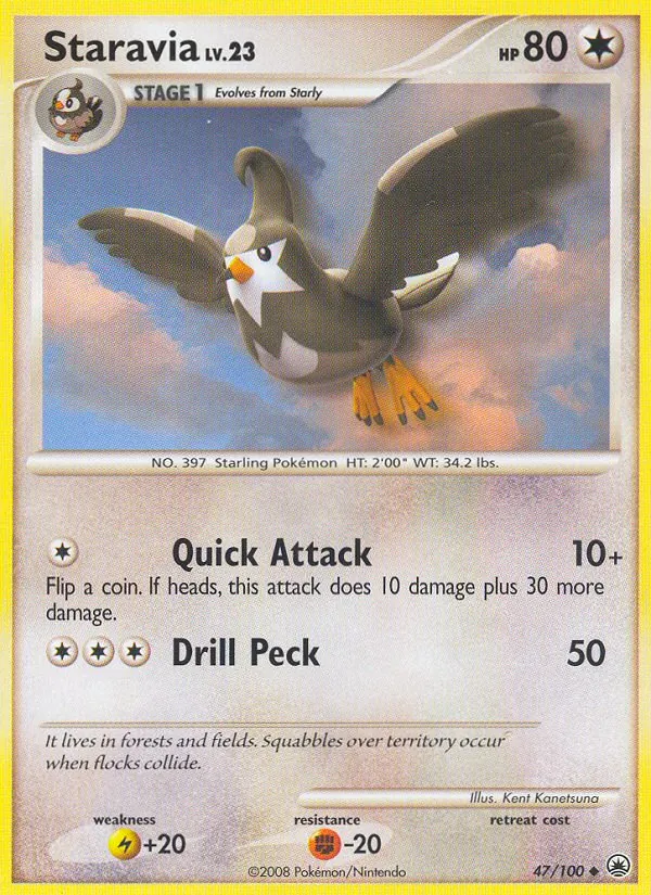 Carta Staravia, número 47/100 da coleção Majestic Dawn