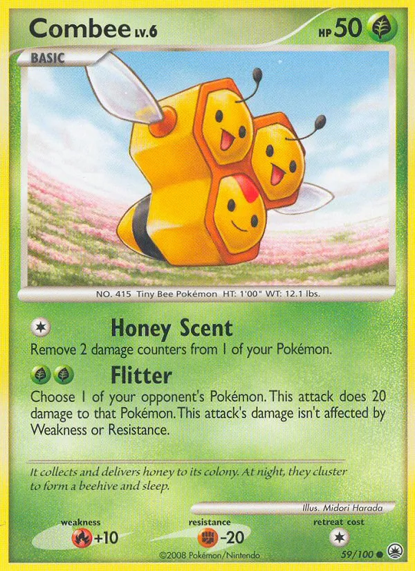 Carta Combee, número 59/100 da coleção Majestic Dawn