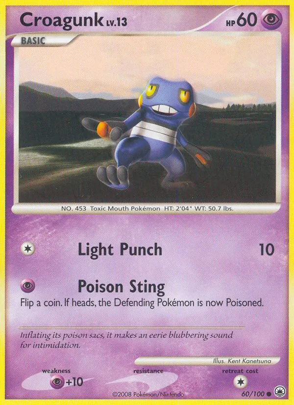 Carta Croagunk, número 60/100 da coleção Majestic Dawn