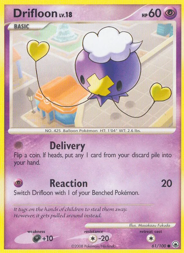Carta Drifloon, número 61/100 da coleção Majestic Dawn