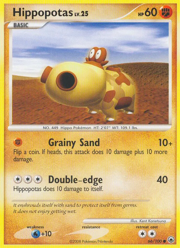 Carta Hippopotas, número 66/100 da coleção Majestic Dawn