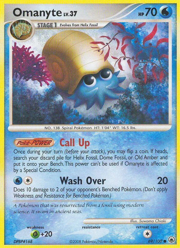 Carta Omanyte, número 69/100 da coleção Majestic Dawn