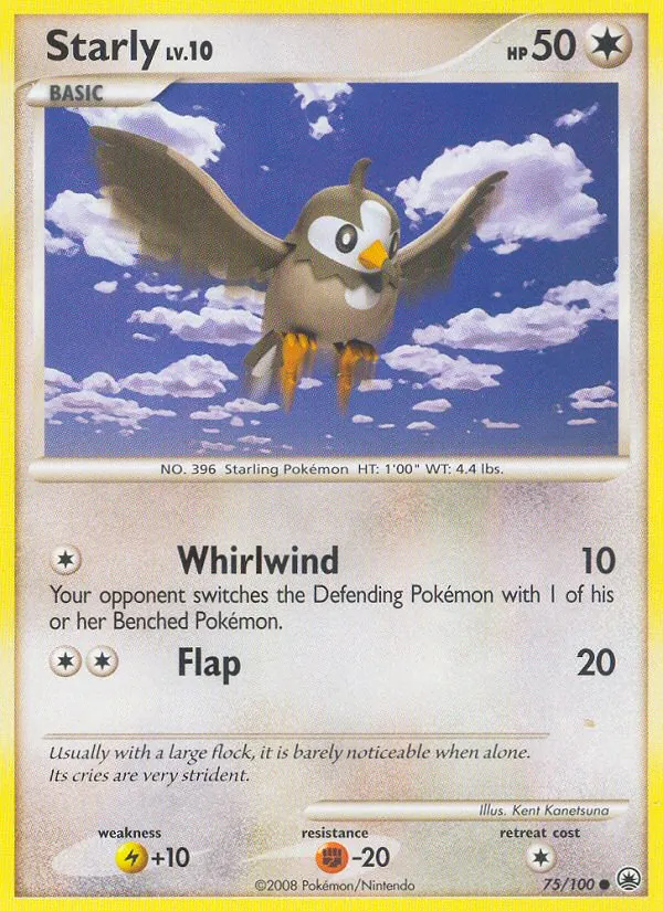 Carta Starly, número 75/100 da coleção Majestic Dawn