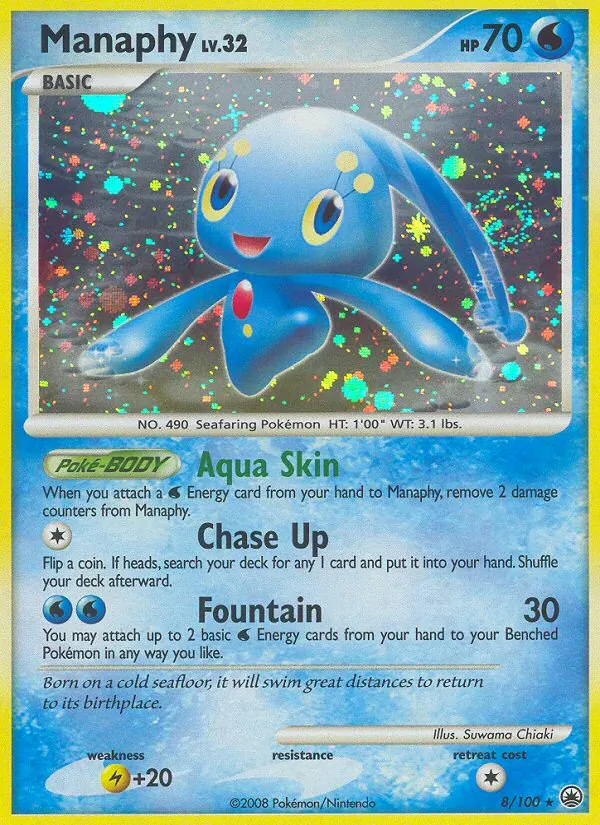 Carta Manaphy, número 8/100 da coleção Majestic Dawn