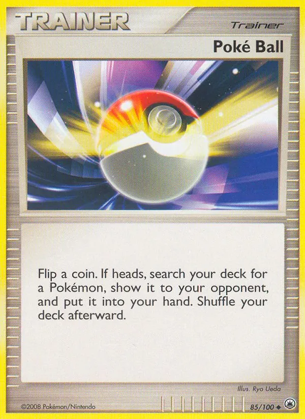 Carta Poké Ball, número 85/100 da coleção Majestic Dawn