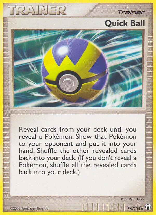 Carta Quick Ball, número 86/100 da coleção Majestic Dawn