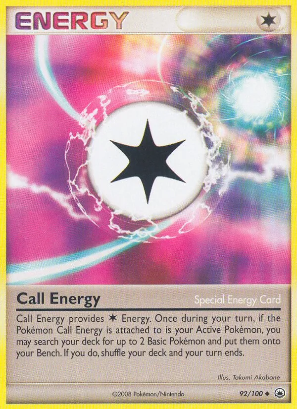 Carta Call Energy, número 92/100 da coleção Majestic Dawn
