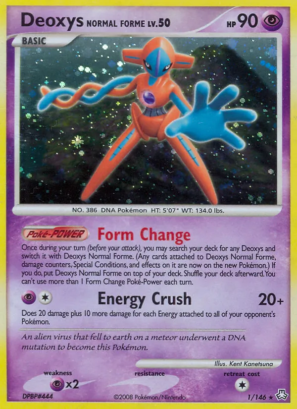 Carta Deoxys Normal Forme, número 1/146 da coleção Legends Awakened