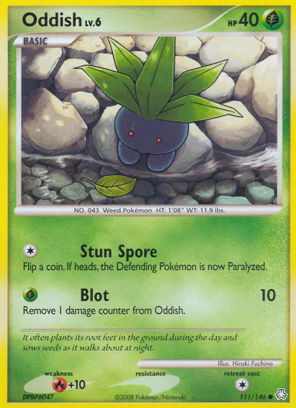 Carta Oddish, número 111/146 da coleção Legends Awakened