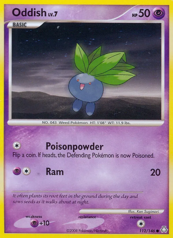 Carta Oddish, número 112/146 da coleção Legends Awakened