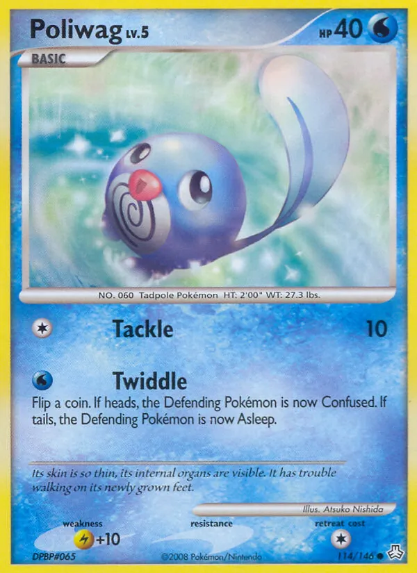 Carta Poliwag, número 114/146 da coleção Legends Awakened