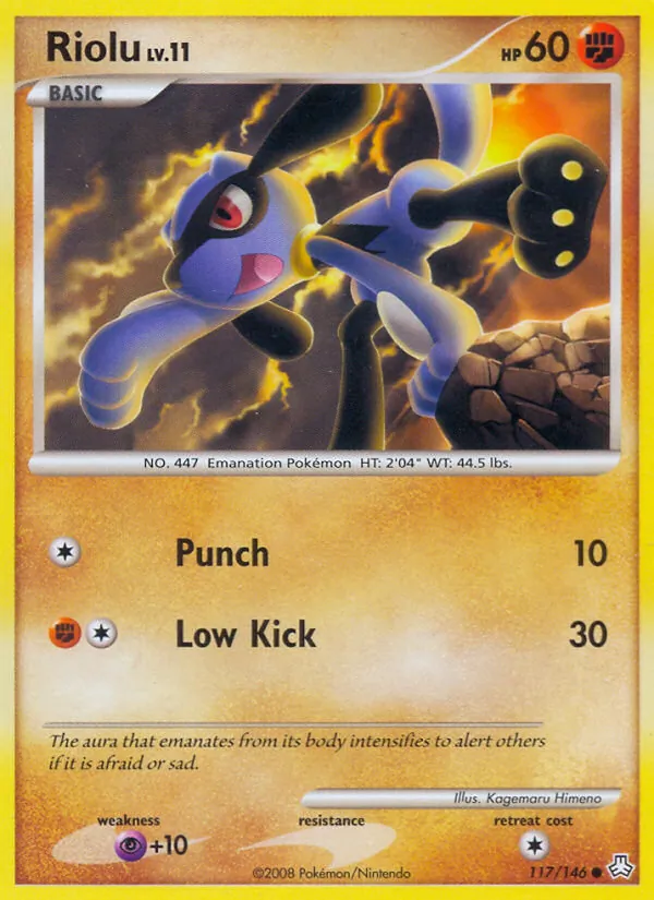 Carta Riolu, número 117/146 da coleção Legends Awakened