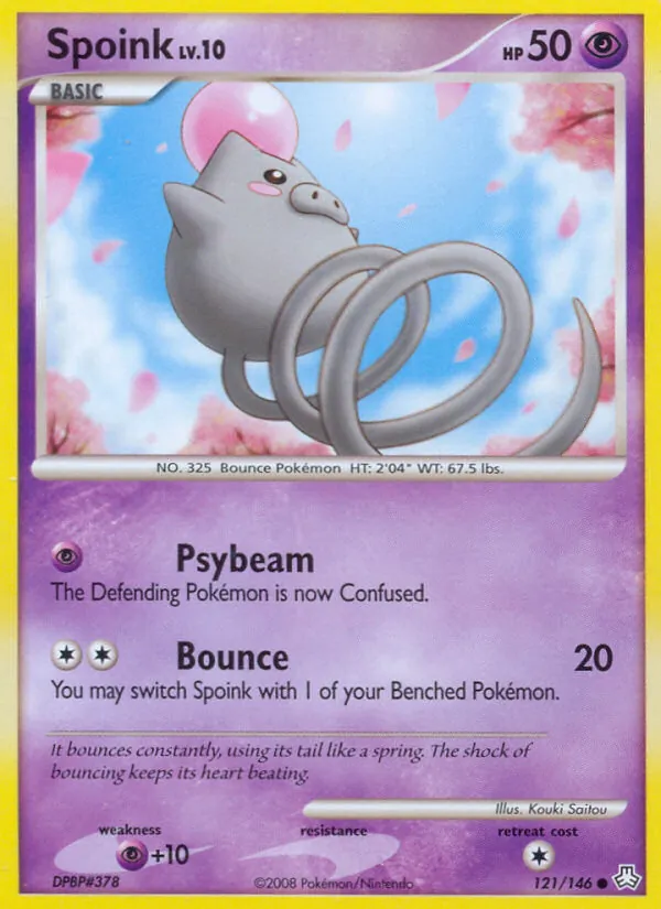 Carta Spoink, número 121/146 da coleção Legends Awakened
