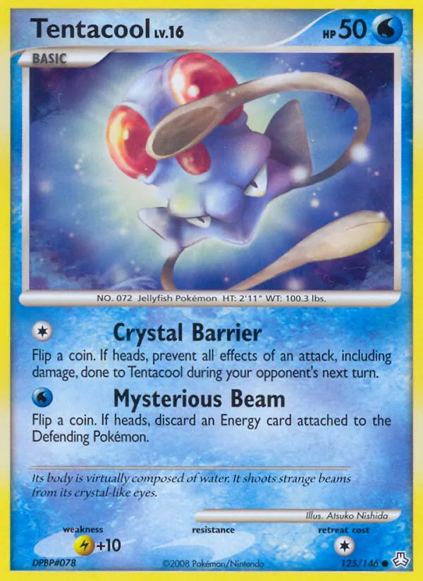 Carta Tentacool, número 125/146 da coleção Legends Awakened