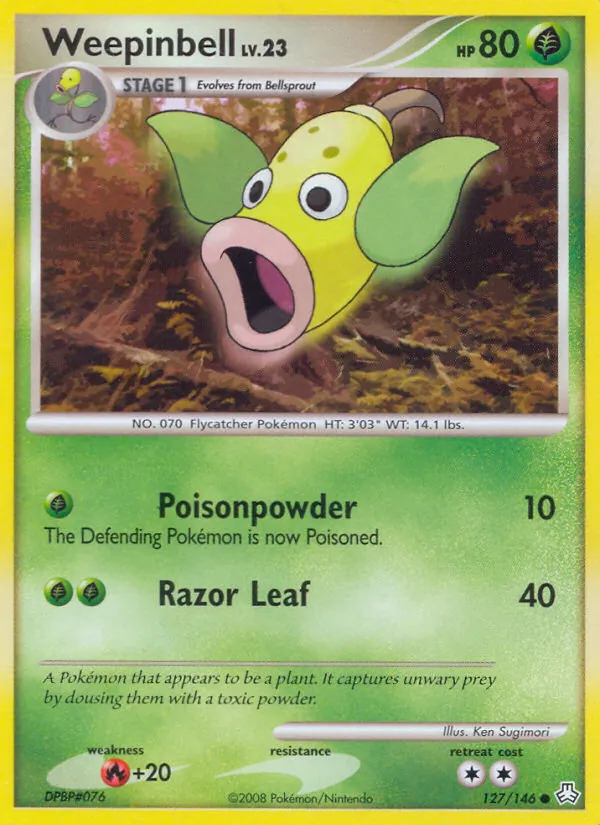 Carta Weepinbell, número 127/146 da coleção Legends Awakened