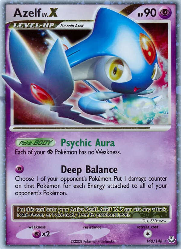 Carta Azelf, número 140/146 da coleção Legends Awakened