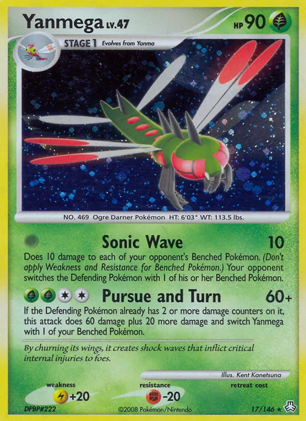 Carta Yanmega, número 17/146 da coleção Legends Awakened