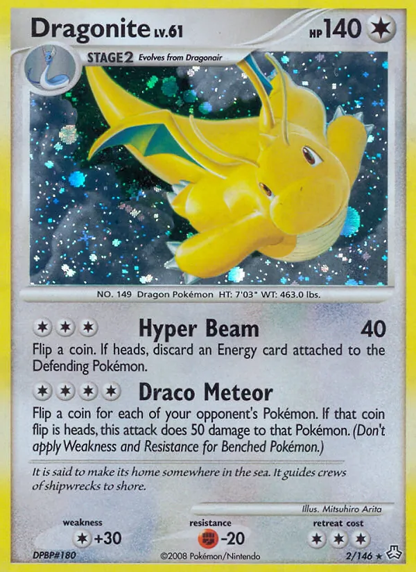 Carta Dragonite, número 2/146 da coleção Legends Awakened
