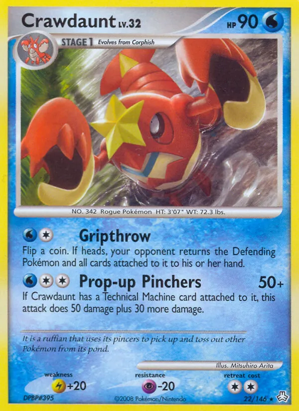 Carta Crawdaunt, número 22/146 da coleção Legends Awakened