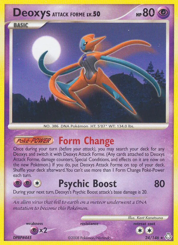 Carta Deoxys Attack Forme, número 24/146 da coleção Legends Awakened