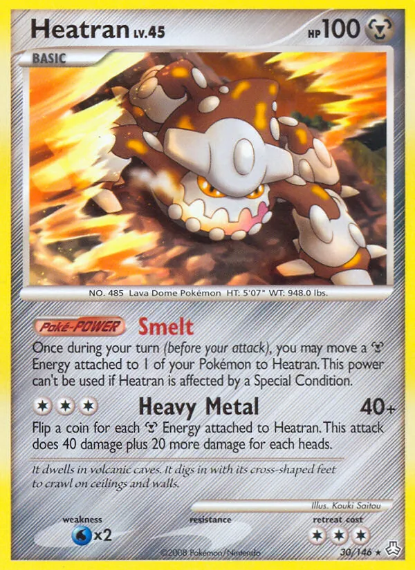 Carta Heatran, número 30/146 da coleção Legends Awakened