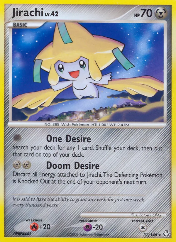 Carta Jirachi, número 31/146 da coleção Legends Awakened