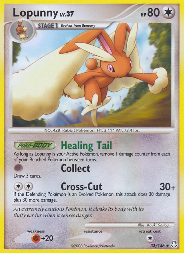 Carta Lopunny, número 33/146 da coleção Legends Awakened