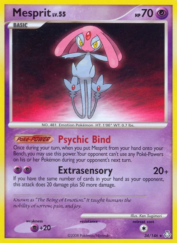Carta Mesprit, número 34/146 da coleção Legends Awakened