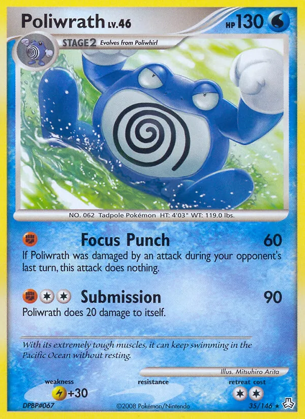 Carta Poliwrath, número 35/146 da coleção Legends Awakened