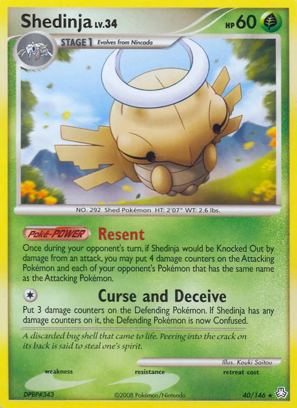 Carta Shedinja, número 40/146 da coleção Legends Awakened