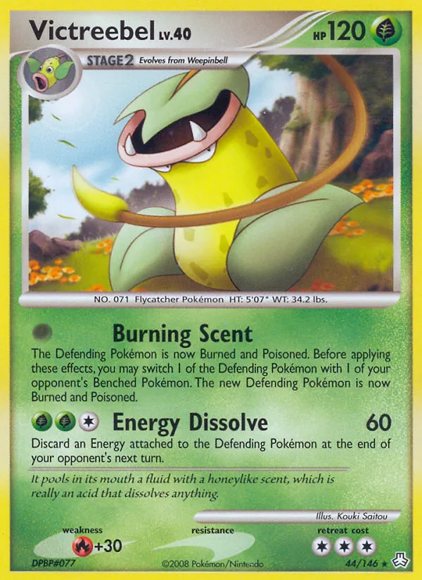 Carta Victreebel, número 44/146 da coleção Legends Awakened