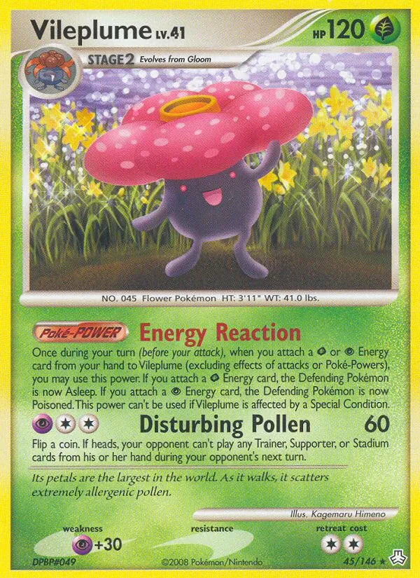 Carta Vileplume, número 45/146 da coleção Legends Awakened