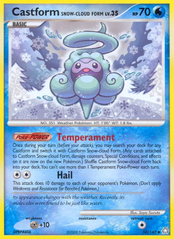 Carta Castform Snow-cloud Form, número 50/146 da coleção Legends Awakened