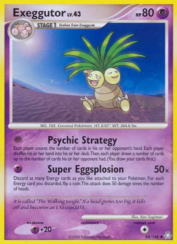 Carta Exeggutor, número 54/146 da coleção Legends Awakened