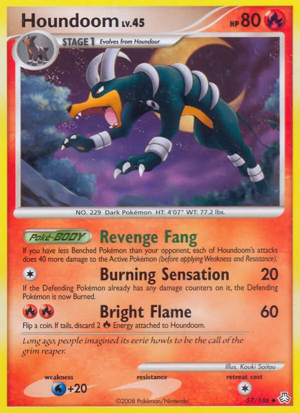 Carta Houndoom, número 57/146 da coleção Legends Awakened