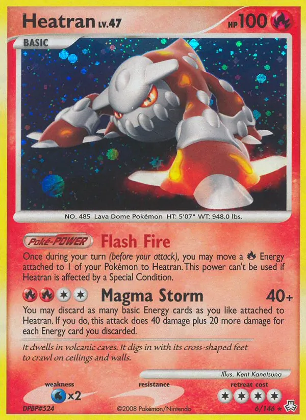 Carta Heatran, número 6/146 da coleção Legends Awakened