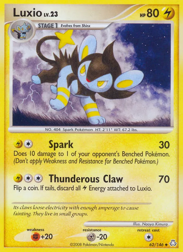 Carta Luxio, número 62/146 da coleção Legends Awakened