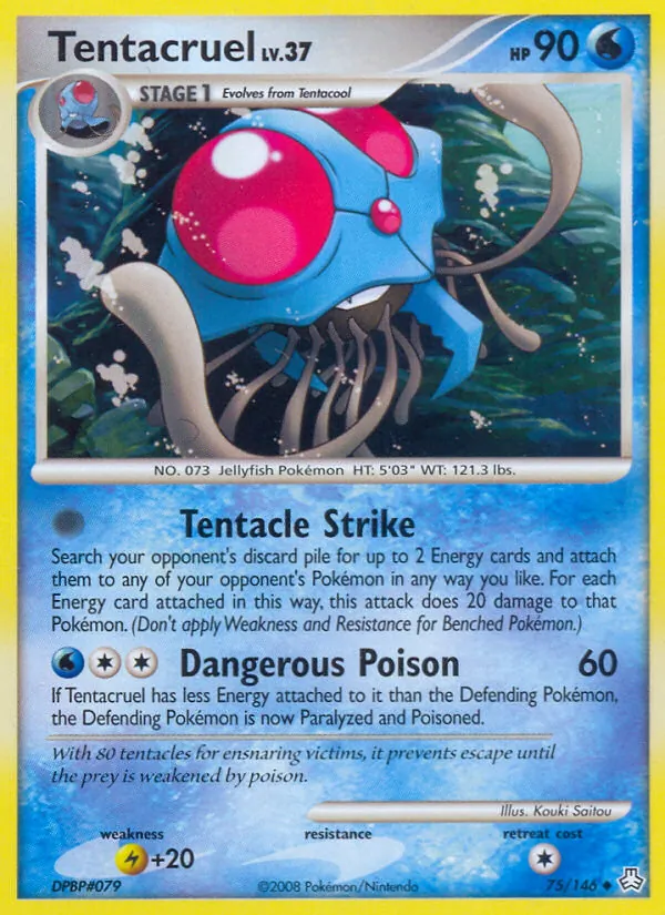 Carta Tentacruel, número 75/146 da coleção Legends Awakened