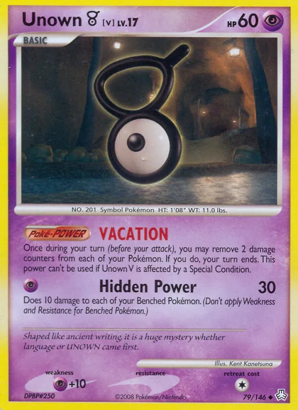 Carta Unown V, número 79/146 da coleção Legends Awakened