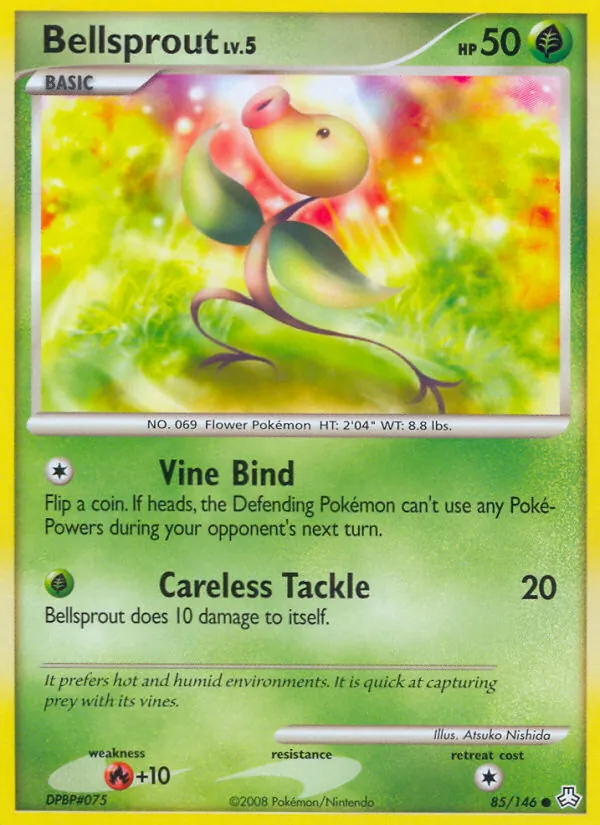 Carta Bellsprout, número 85/146 da coleção Legends Awakened