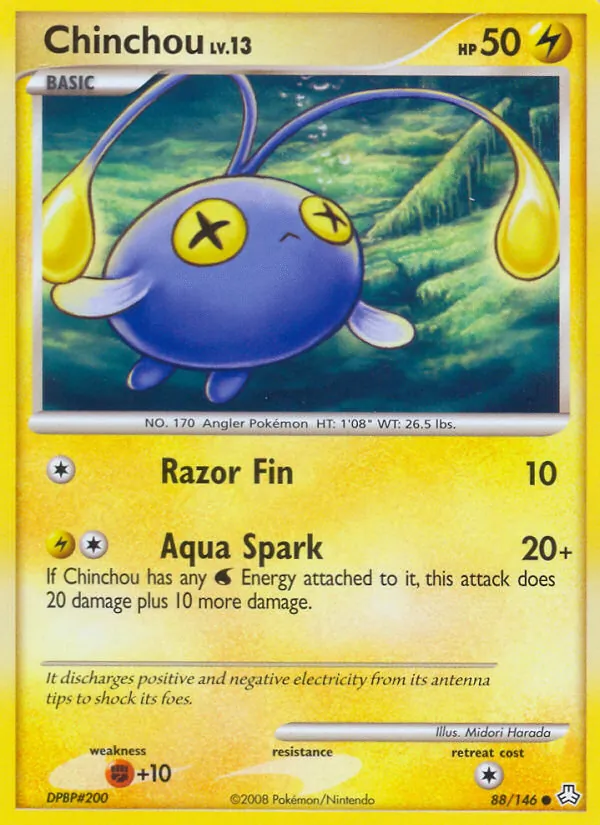Carta Chinchou, número 88/146 da coleção Legends Awakened