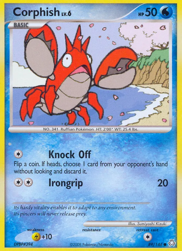 Carta Corphish, número 89/146 da coleção Legends Awakened