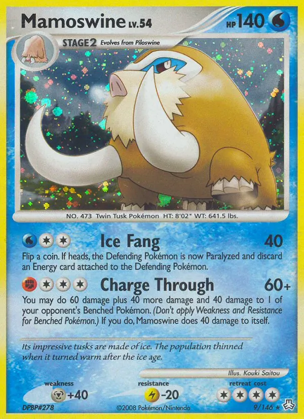 Carta Mamoswine, número 9/146 da coleção Legends Awakened