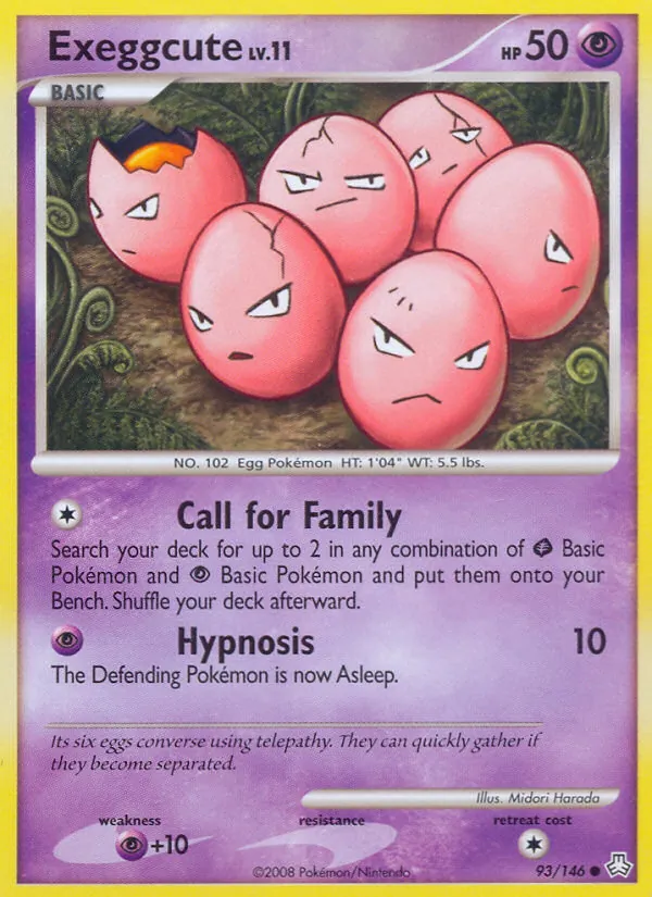 Carta Exeggcute, número 93/146 da coleção Legends Awakened