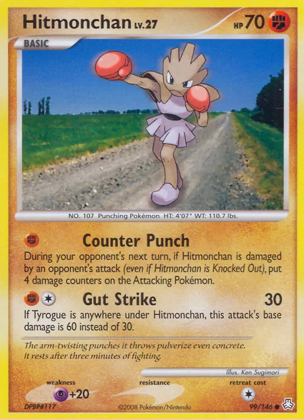 Carta Hitmonchan, número 99/146 da coleção Legends Awakened