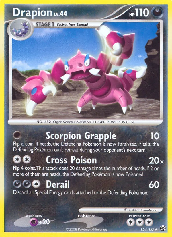 Carta Drapion, número 15/100 da coleção Stormfront